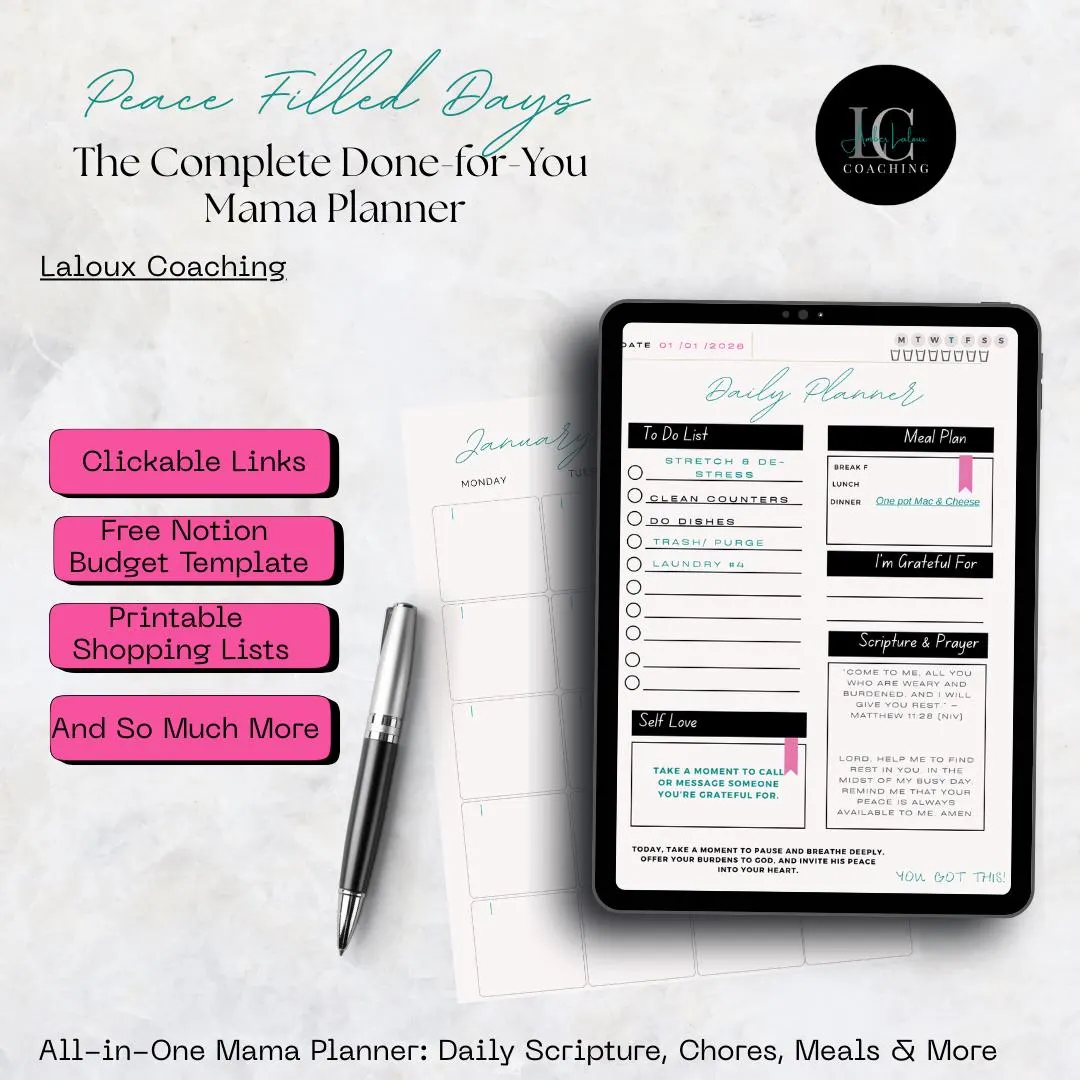 Peace-Filled Days Complete Done-for-You Mama Planner